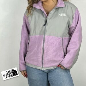 THE NORTH FACE DENALI  Full Zip Girls Jacket In Lavender/ Taupe Size L Junior